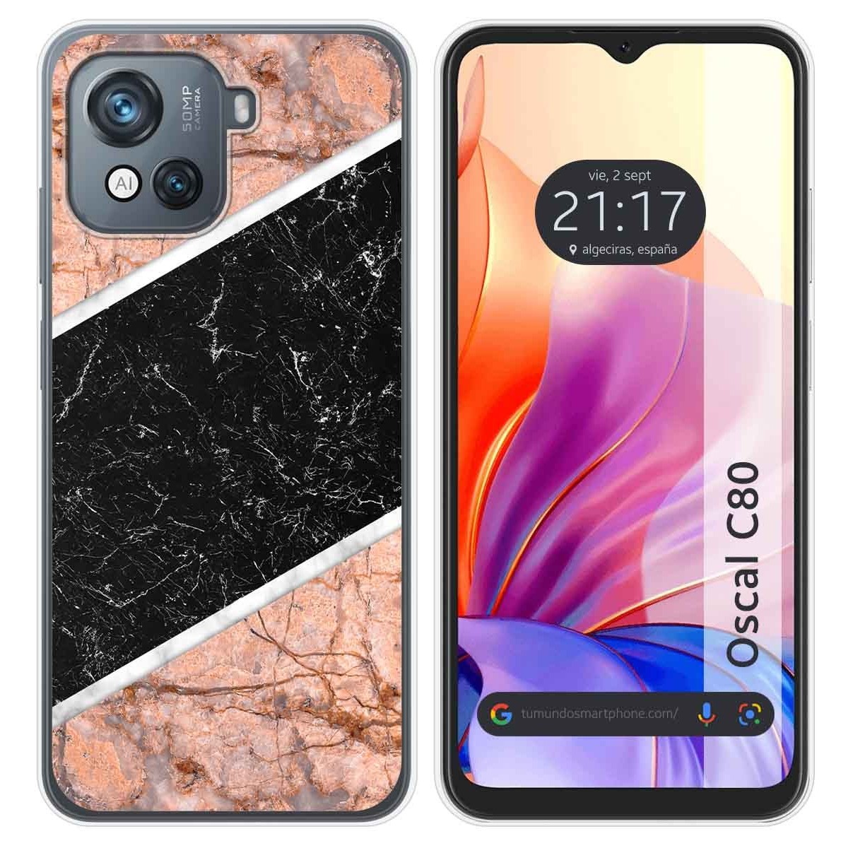 Funda Silicona para Blackview Oscal C80 diseño Mármol 07 Dibujos