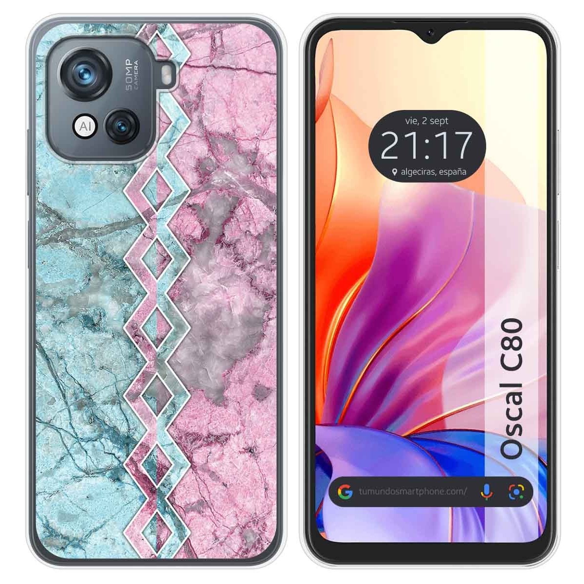 Funda Silicona para Blackview Oscal C80 diseño Mármol 08 Dibujos