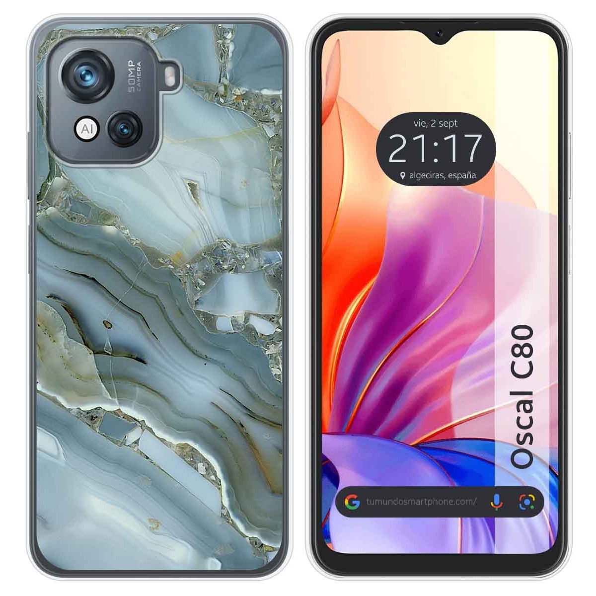 Funda Silicona para Blackview Oscal C80 diseño Mármol 09 Dibujos