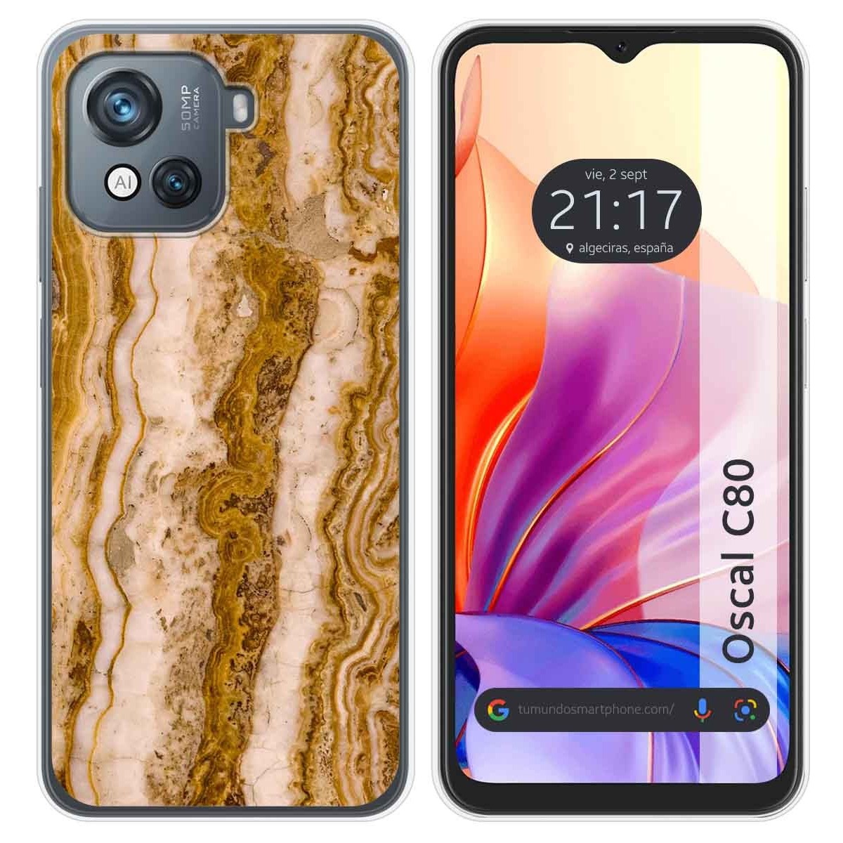 Funda Silicona para Blackview Oscal C80 diseño Mármol 10 Dibujos
