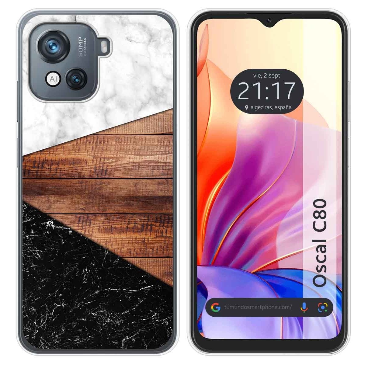 Funda Silicona para Blackview Oscal C80 diseño Mármol 11 Dibujos