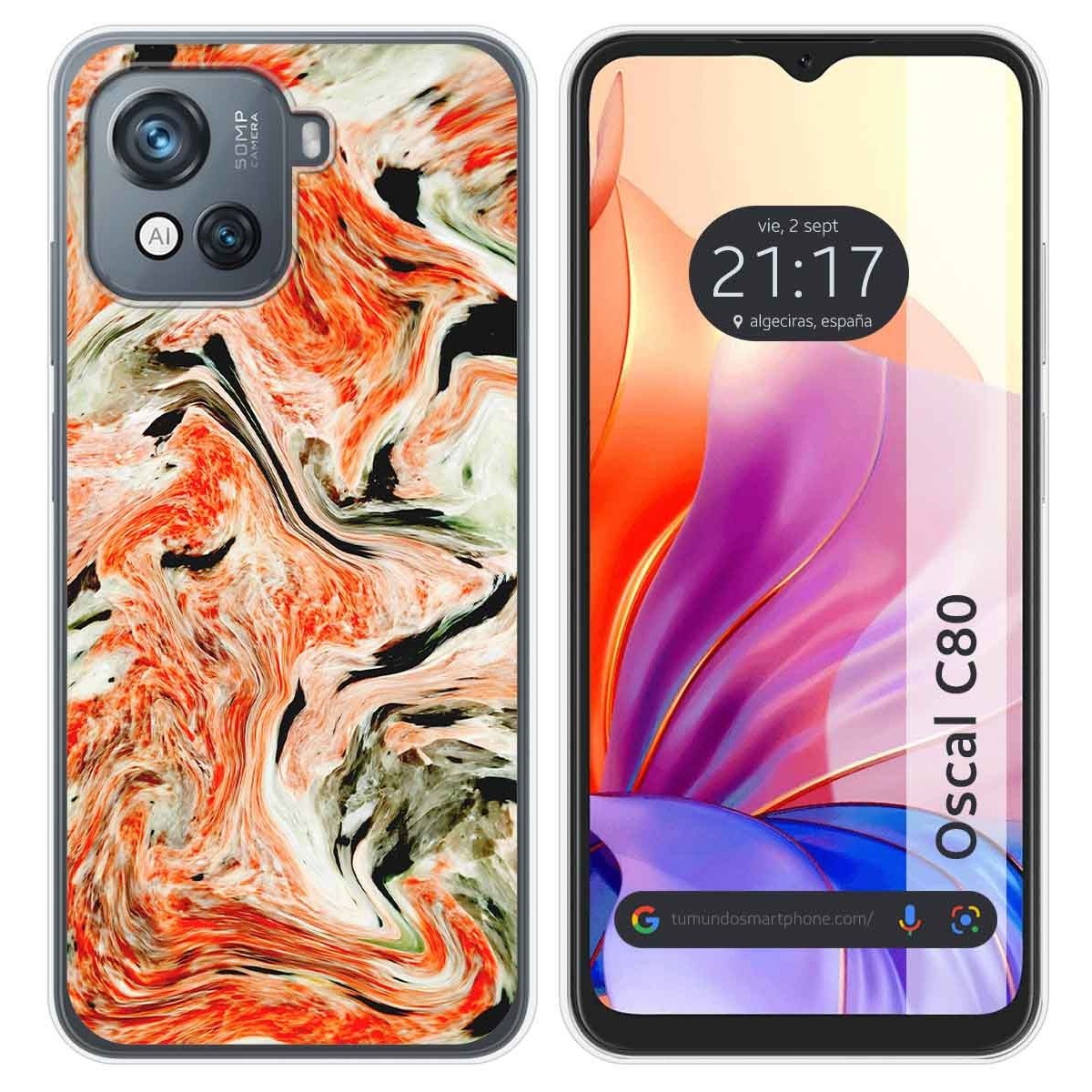 Funda Silicona para Blackview Oscal C80 diseño Mármol 12 Dibujos