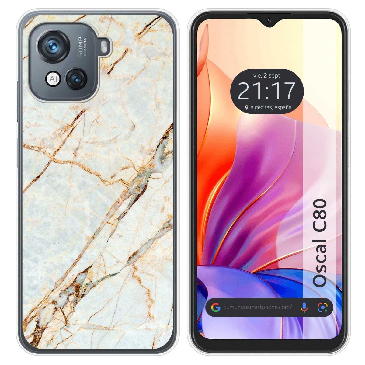 Funda Silicona para Blackview Oscal C80 diseño Mármol 13 Dibujos
