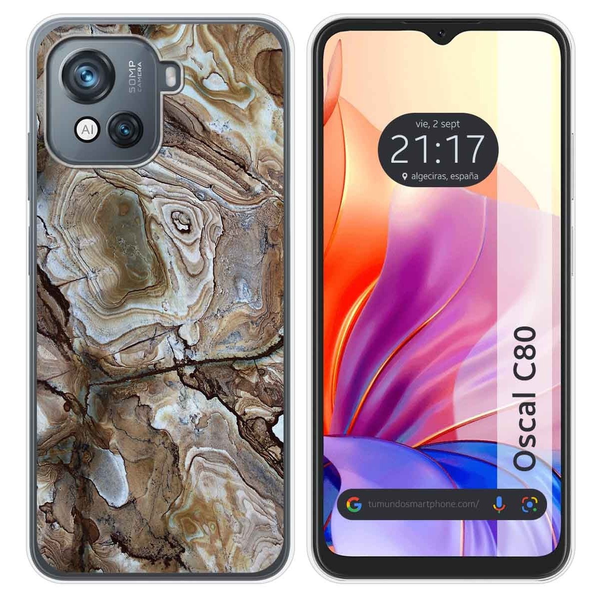 Funda Silicona para Blackview Oscal C80 diseño Mármol 14 Dibujos