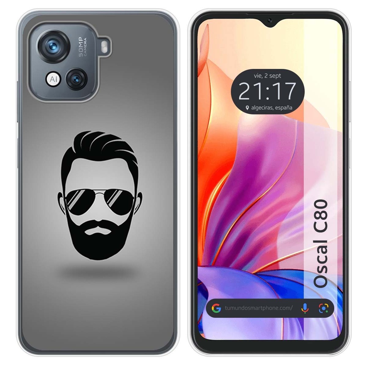 Funda Silicona para Blackview Oscal C80 diseño Barba Dibujos