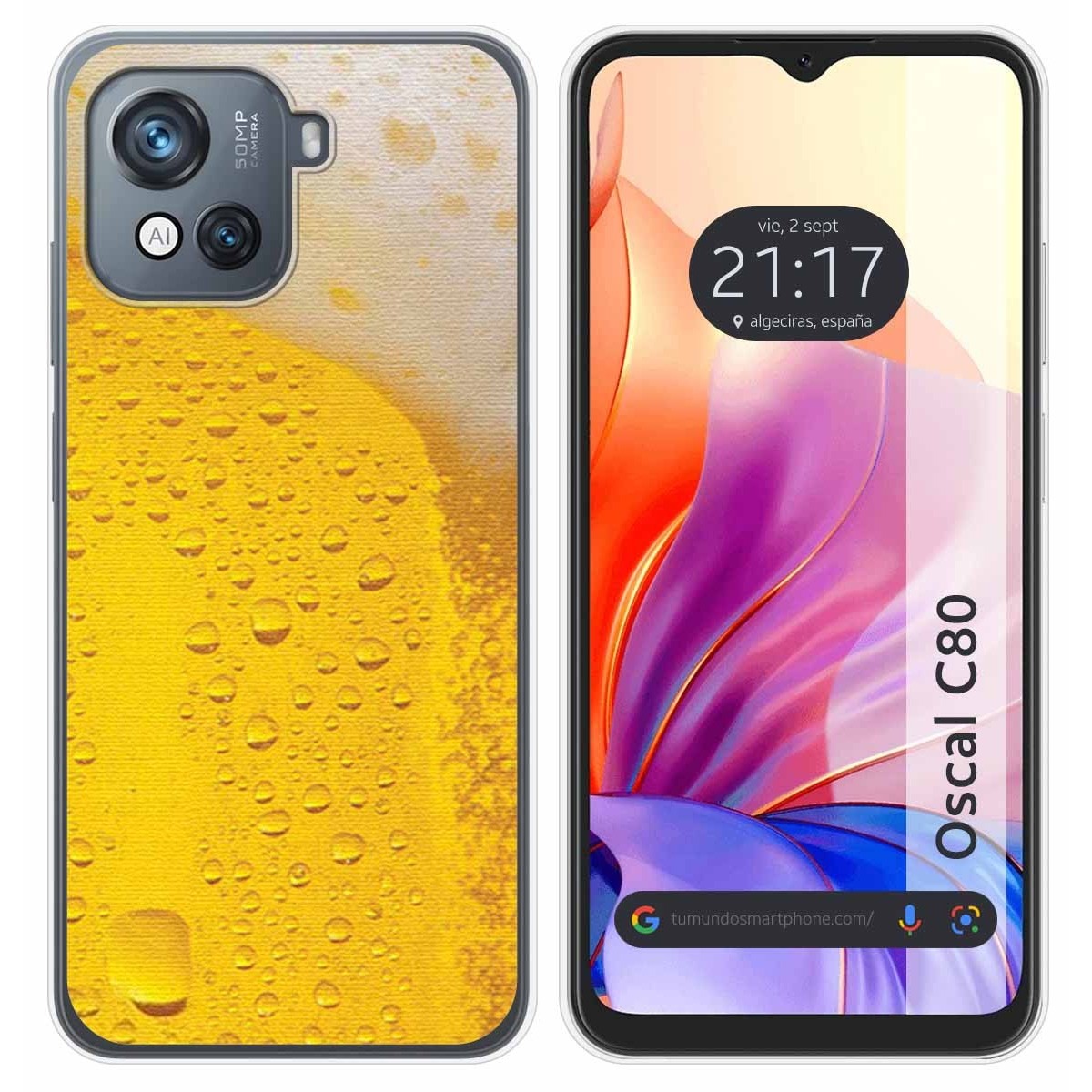 Funda Silicona para Blackview Oscal C80 diseño Cerveza Dibujos