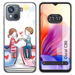 Funda Silicona para Blackview Oscal C80 diseño Café Dibujos