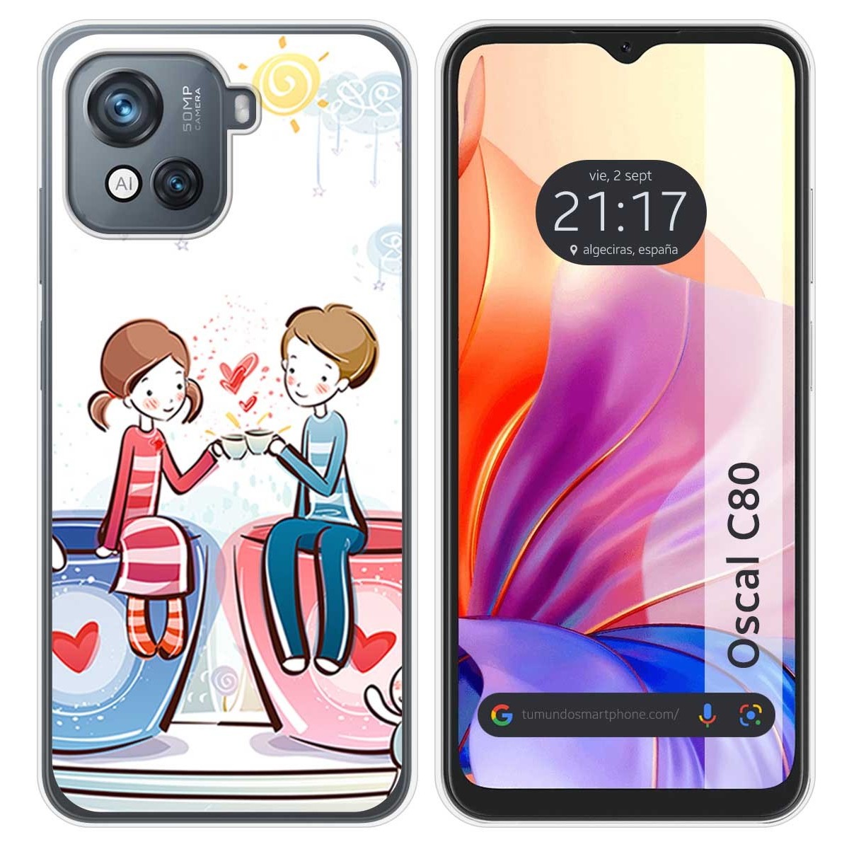 Funda Silicona para Blackview Oscal C80 diseño Café Dibujos