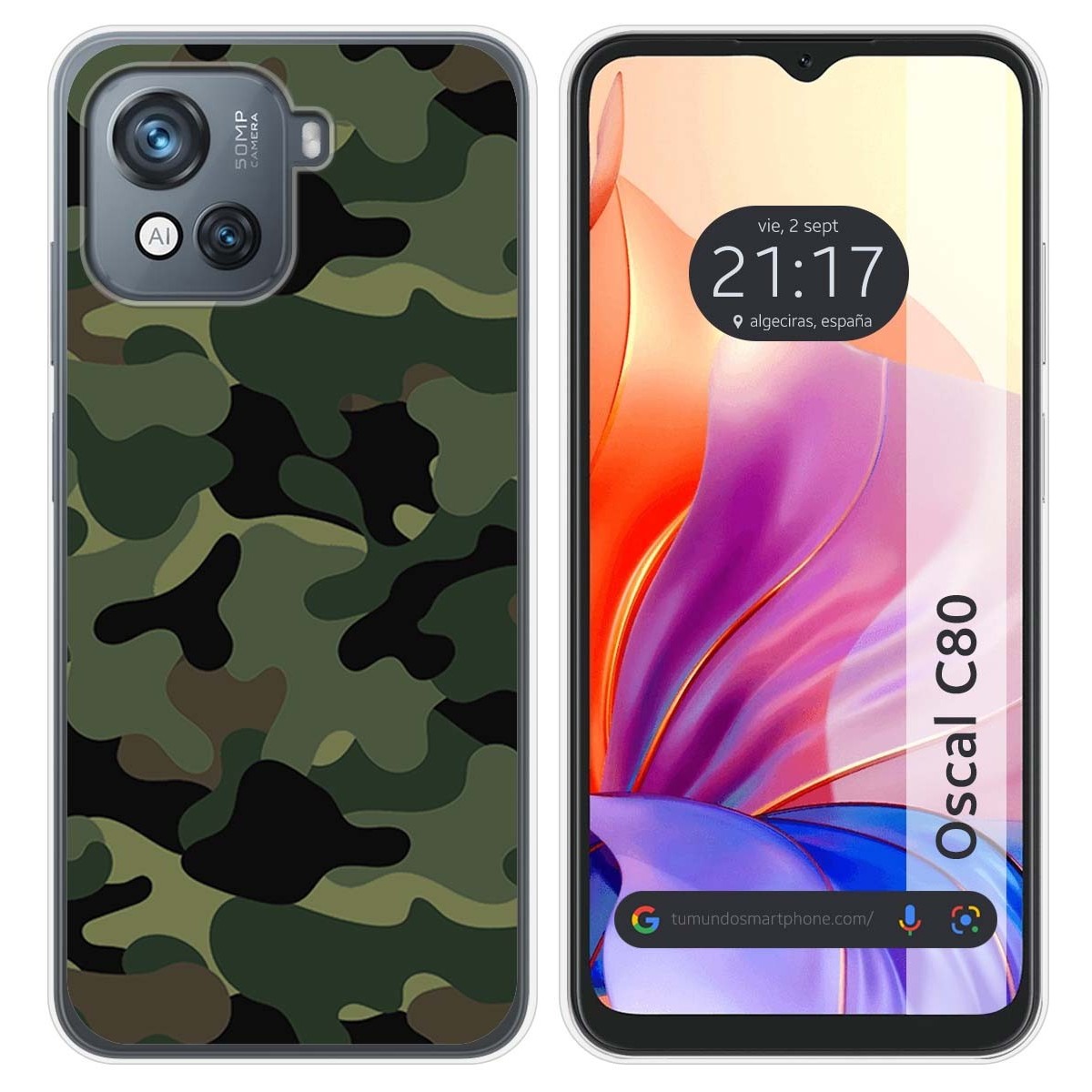 Funda Silicona para Blackview Oscal C80 diseño Camuflaje Dibujos