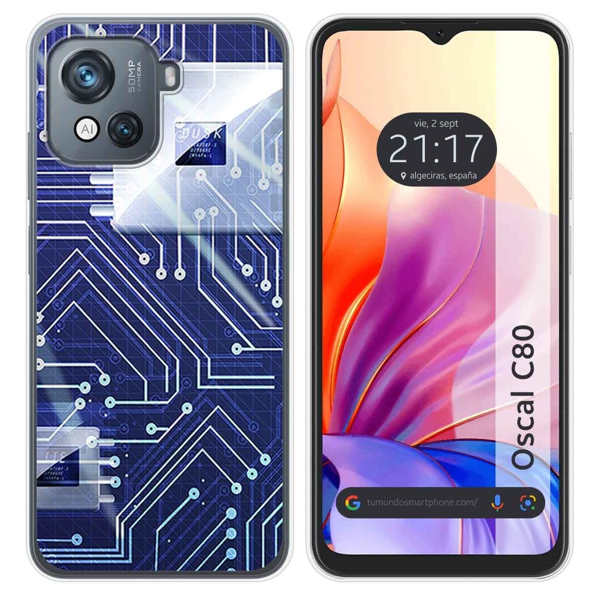 Funda Silicona para Blackview Oscal C80 diseño Circuito Dibujos