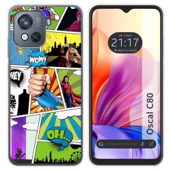 Funda Silicona para Blackview Oscal C80 diseño Comic Dibujos