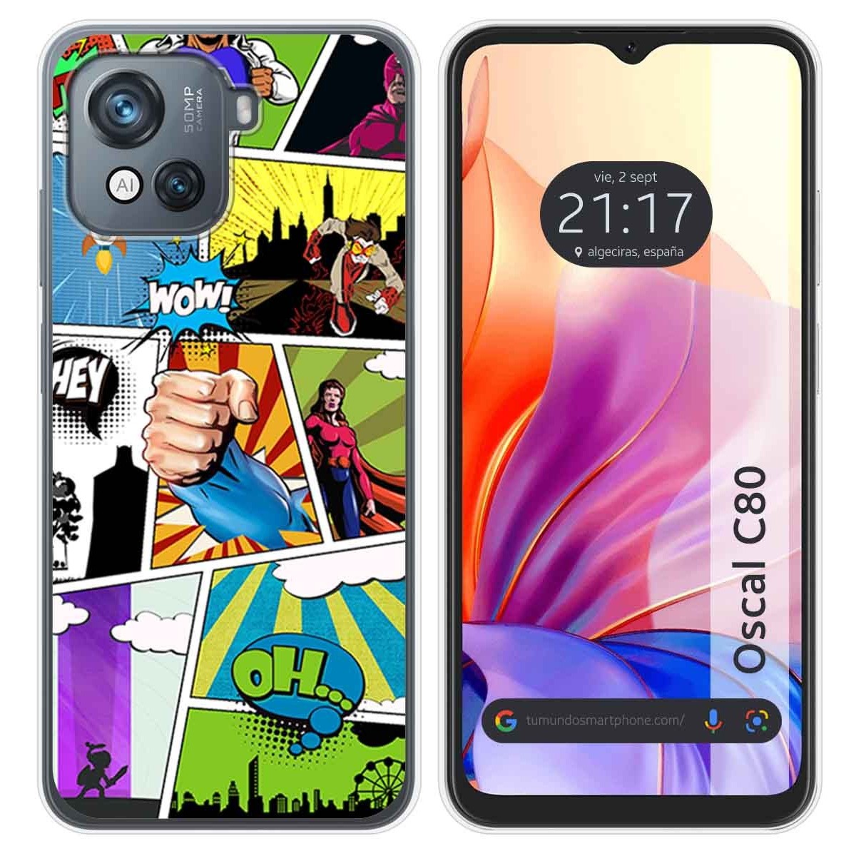 Funda Silicona para Blackview Oscal C80 diseño Comic Dibujos