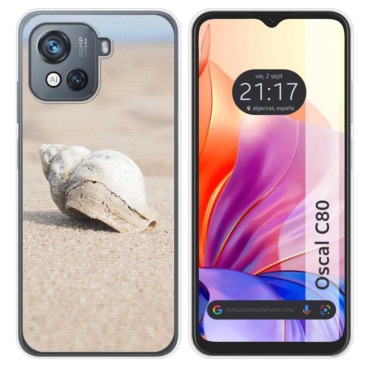 Funda Silicona para Blackview Oscal C80 diseño Concha Dibujos