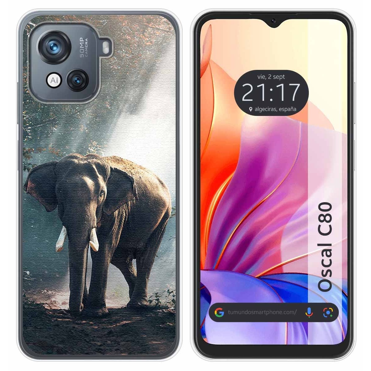 Funda Silicona para Blackview Oscal C80 diseño Elefante Dibujos