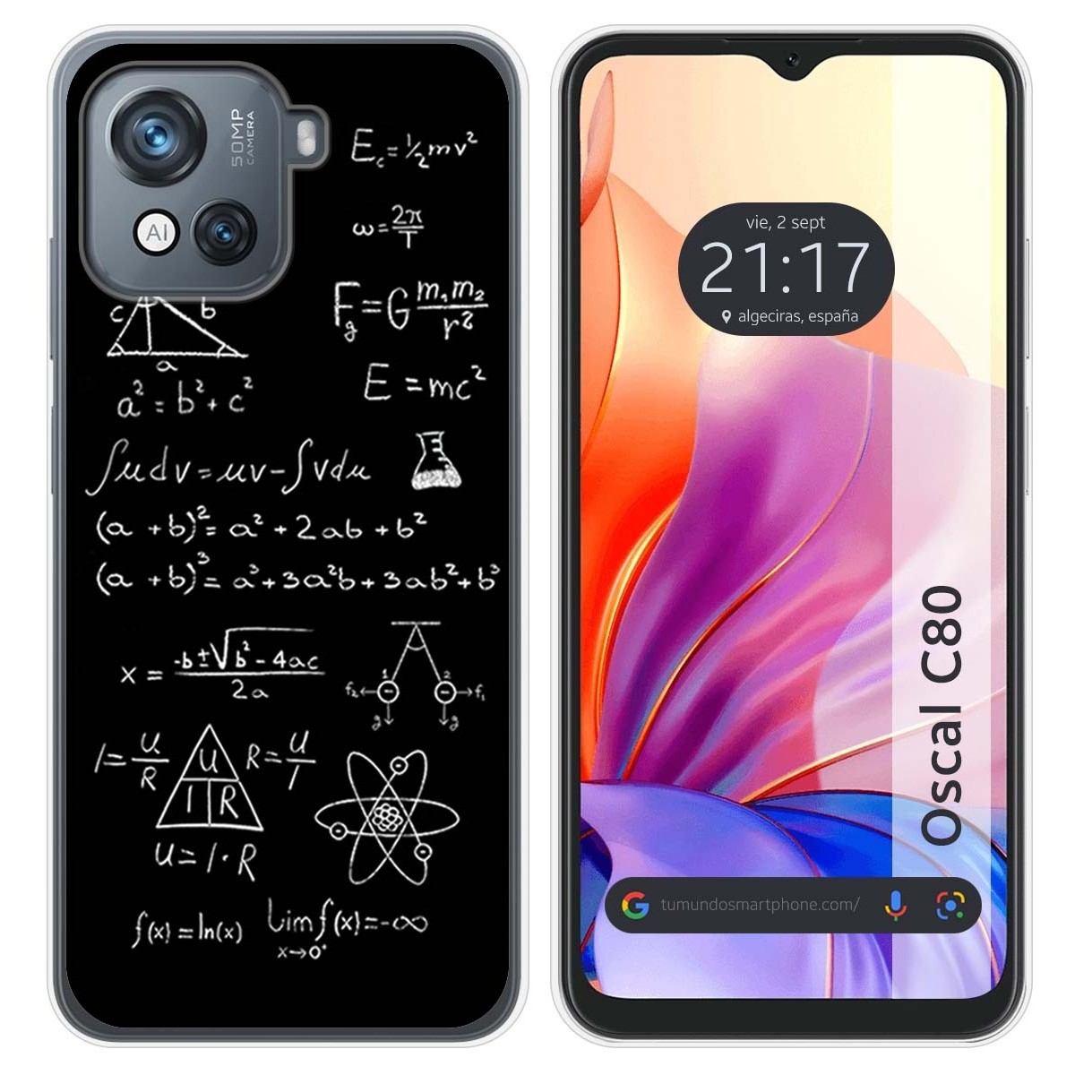 Funda Silicona para Blackview Oscal C80 diseño Formulas Dibujos