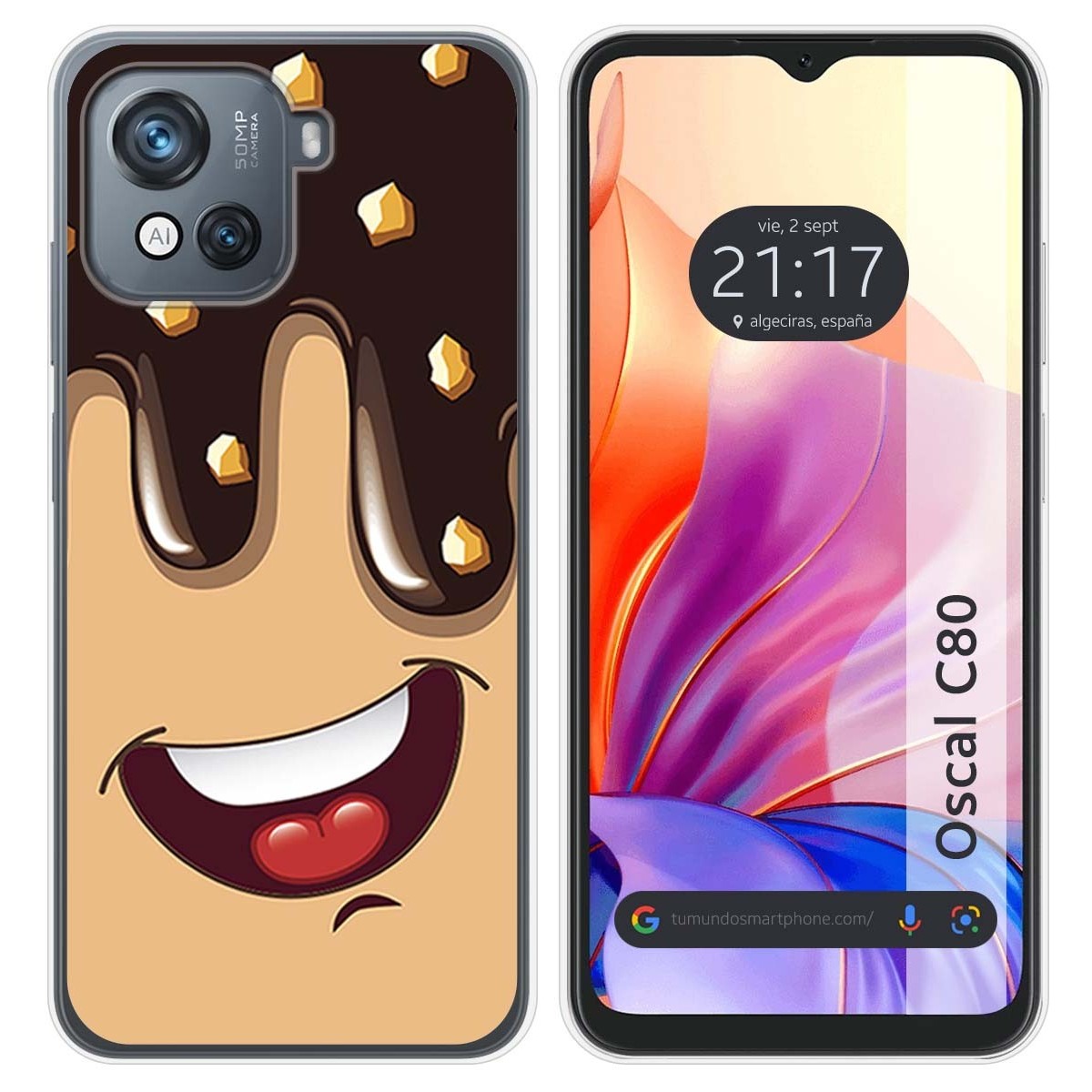 Funda Silicona para Blackview Oscal C80 diseño Helado Chocolate Dibujos