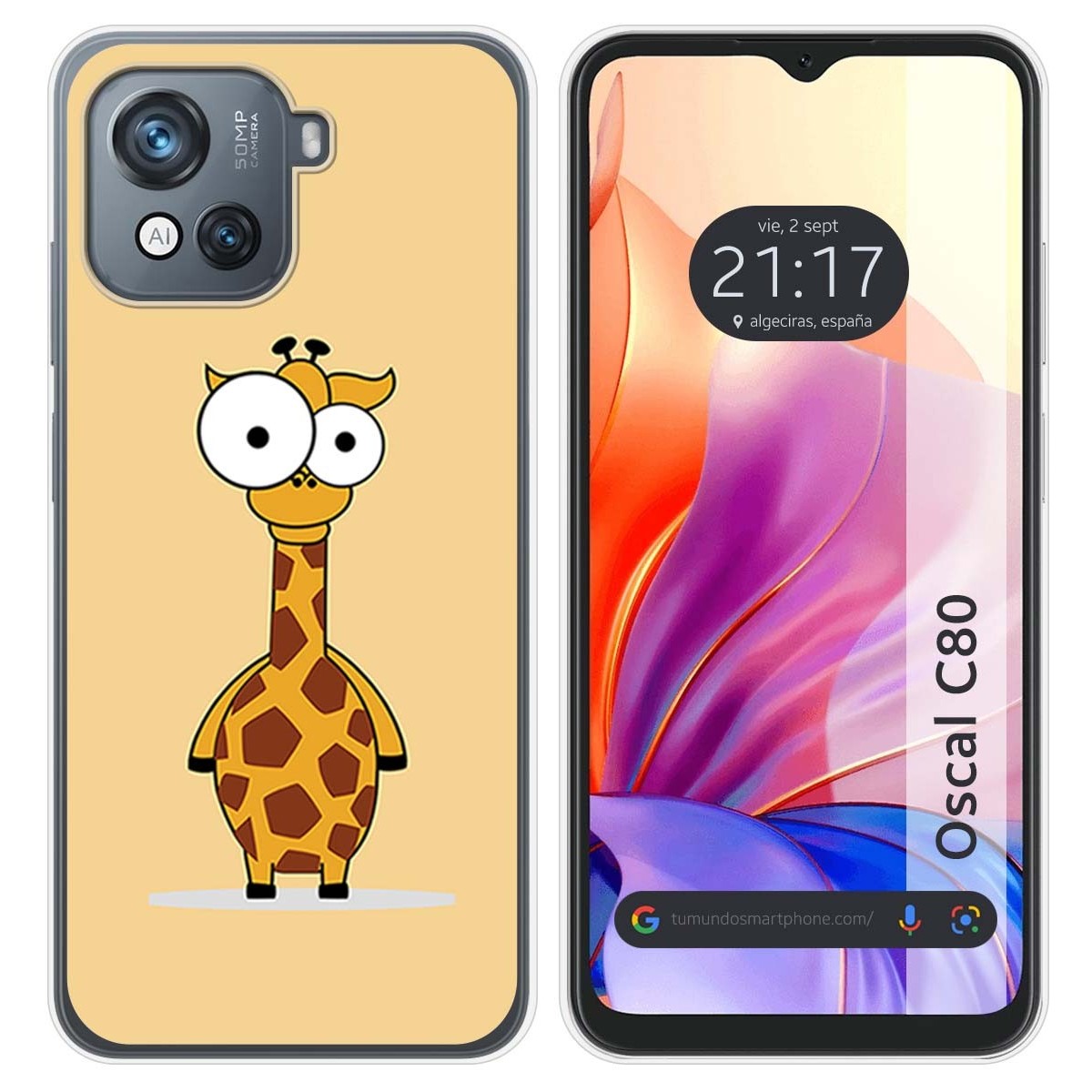 Funda Silicona para Blackview Oscal C80 diseño Jirafa Dibujos