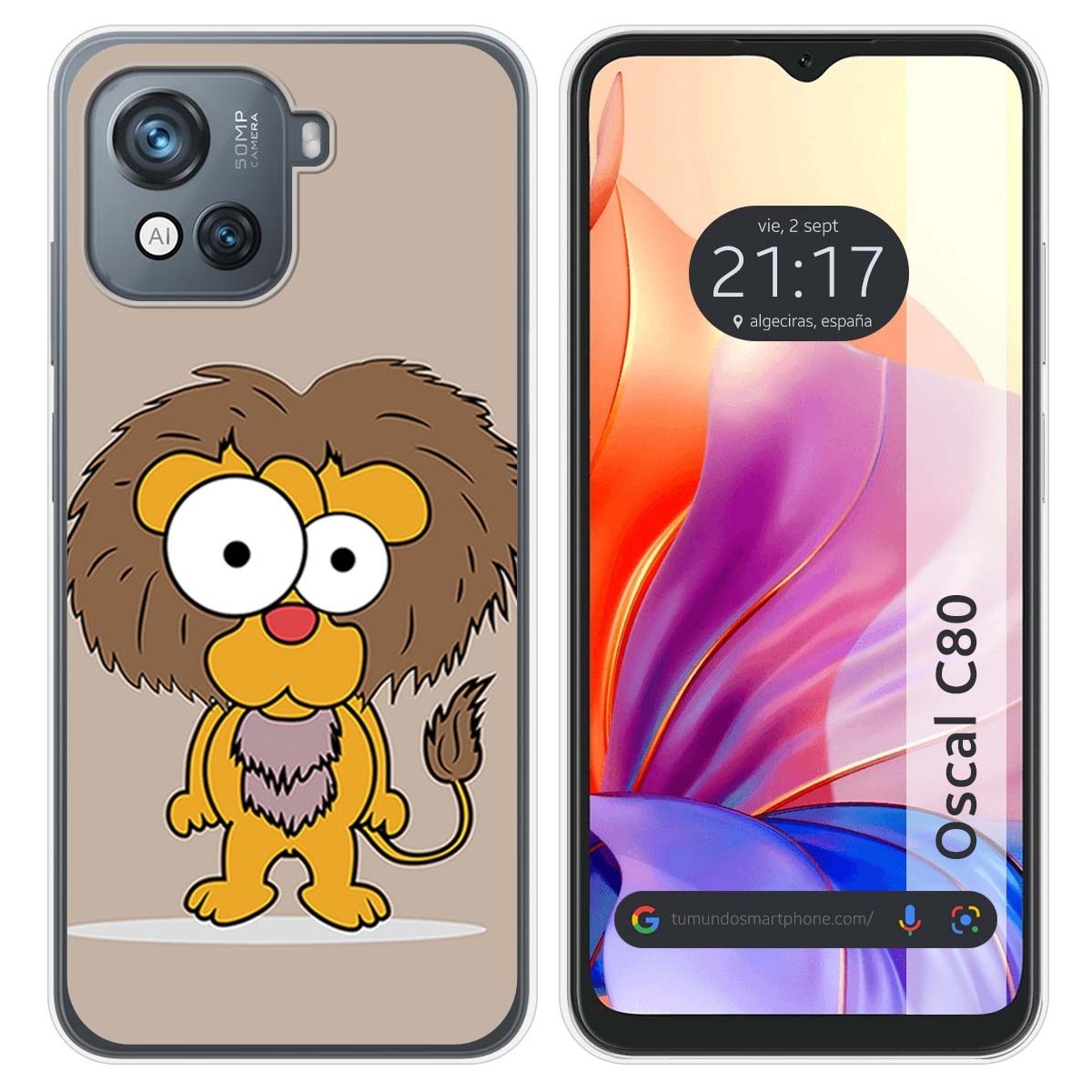 Funda Silicona para Blackview Oscal C80 diseño Leon Dibujos
