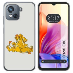 Funda Silicona para Blackview Oscal C80 diseño Leones Dibujos