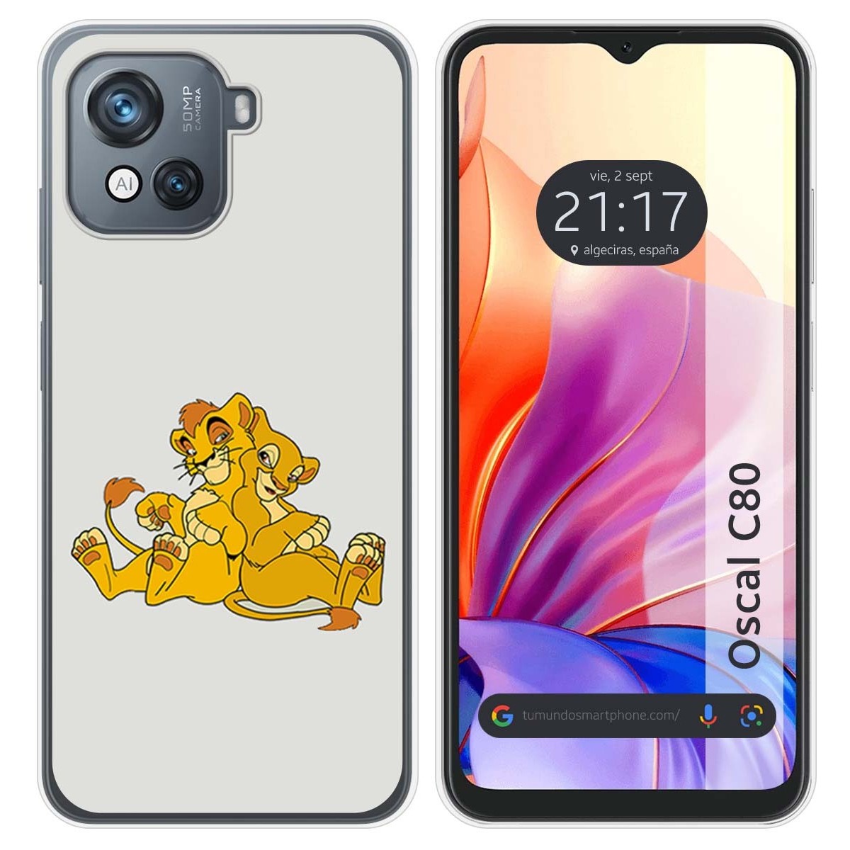 Funda Silicona para Blackview Oscal C80 diseño Leones Dibujos
