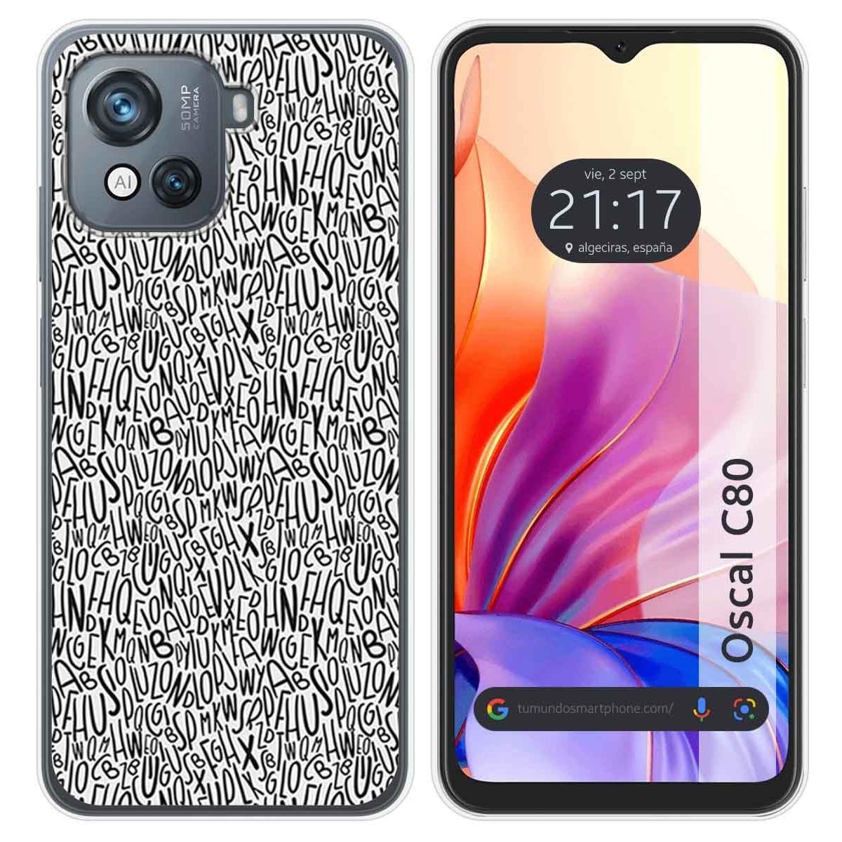 Funda Silicona para Blackview Oscal C80 diseño Letras Dibujos