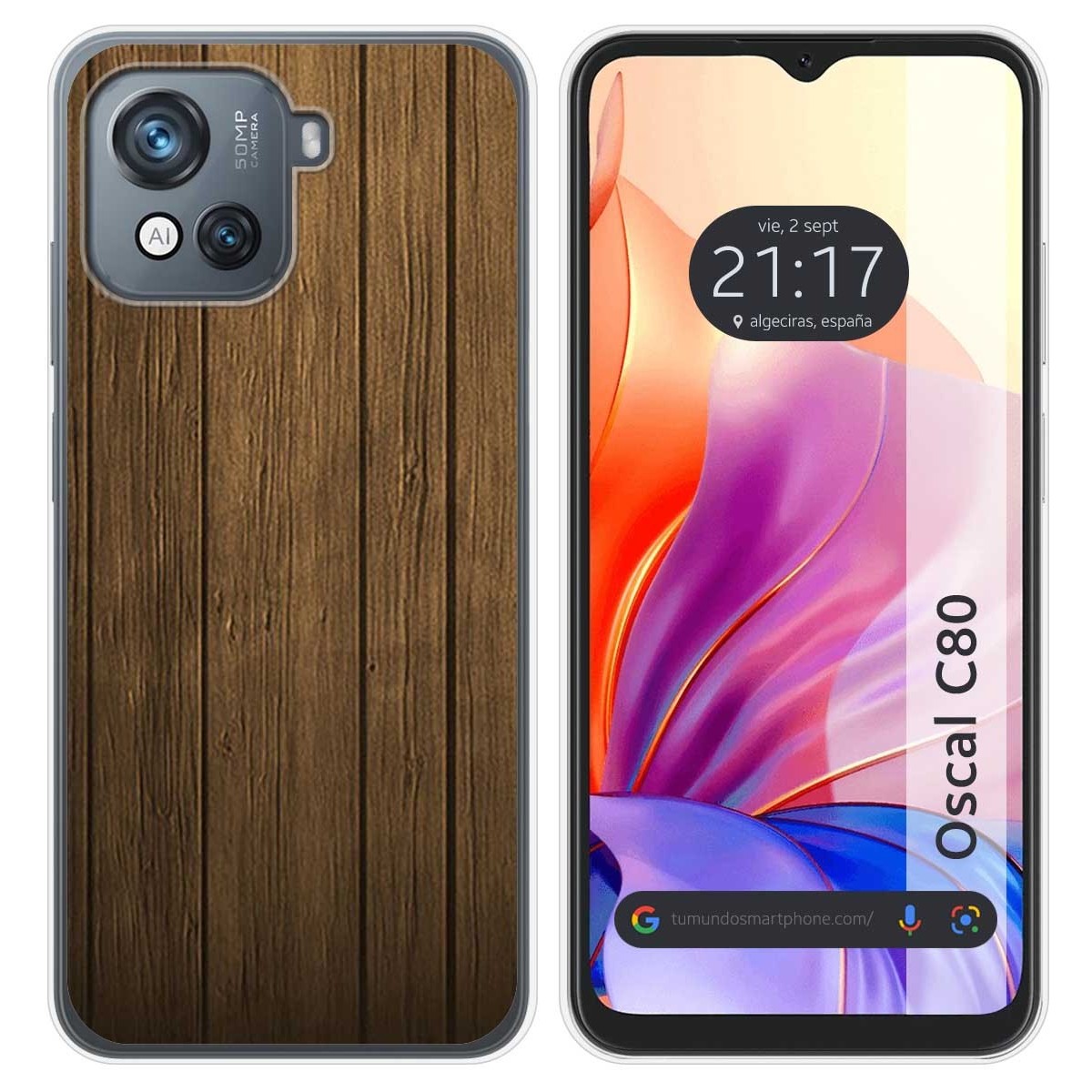 Funda Silicona para Blackview Oscal C80 diseño Madera Dibujos