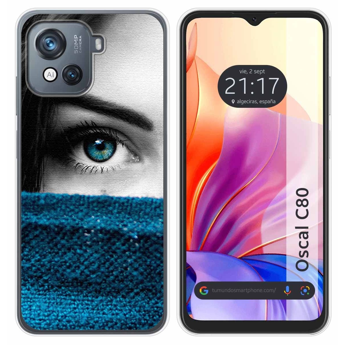 Funda Silicona para Blackview Oscal C80 diseño Ojo Dibujos