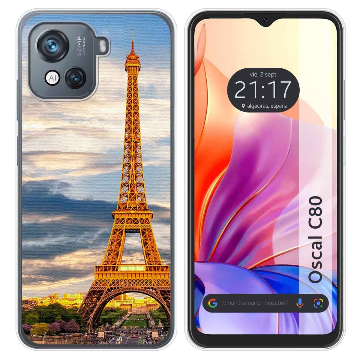 Funda Silicona para Blackview Oscal C80 diseño Paris Dibujos
