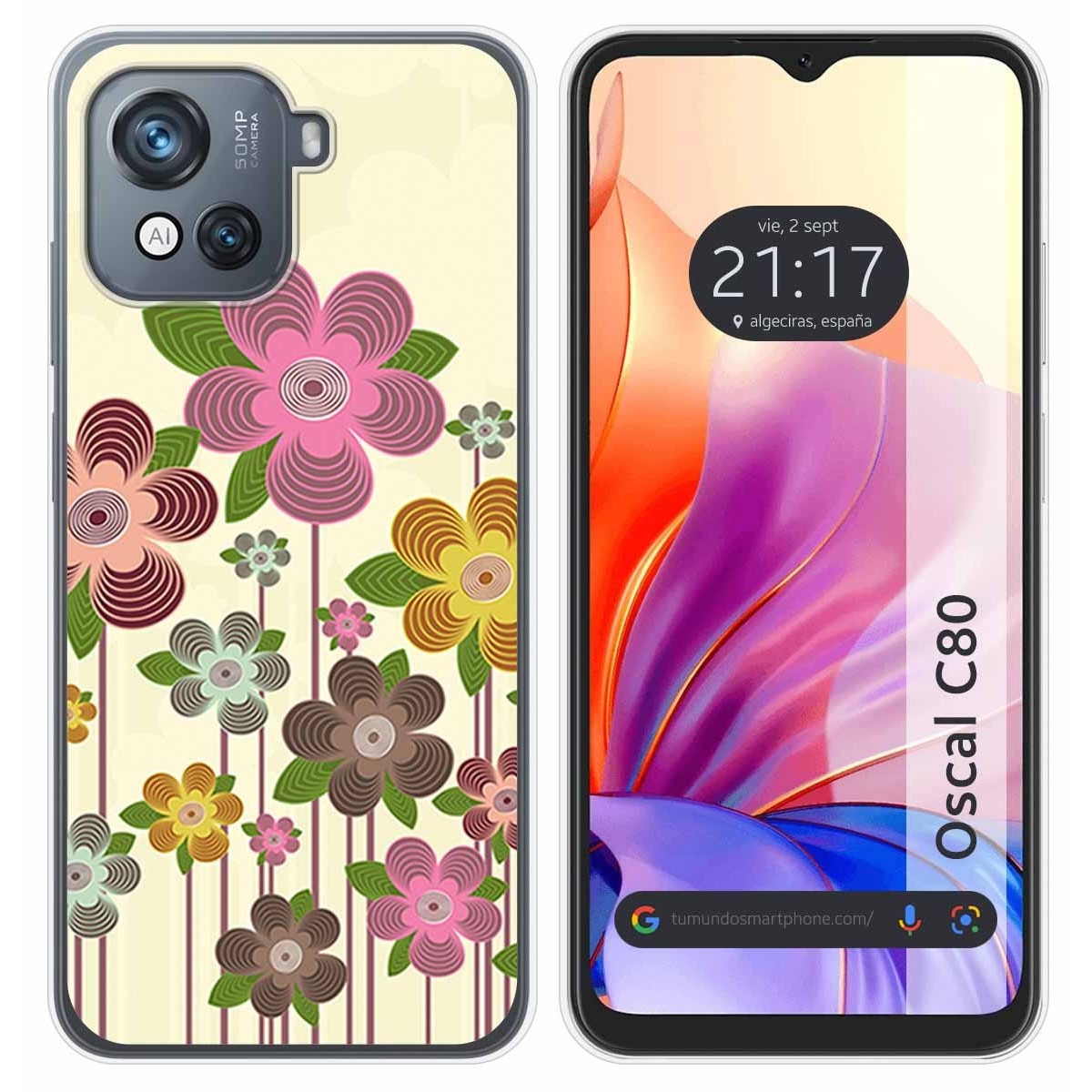 Funda Silicona para Blackview Oscal C80 diseño Primavera En Flor Dibujos