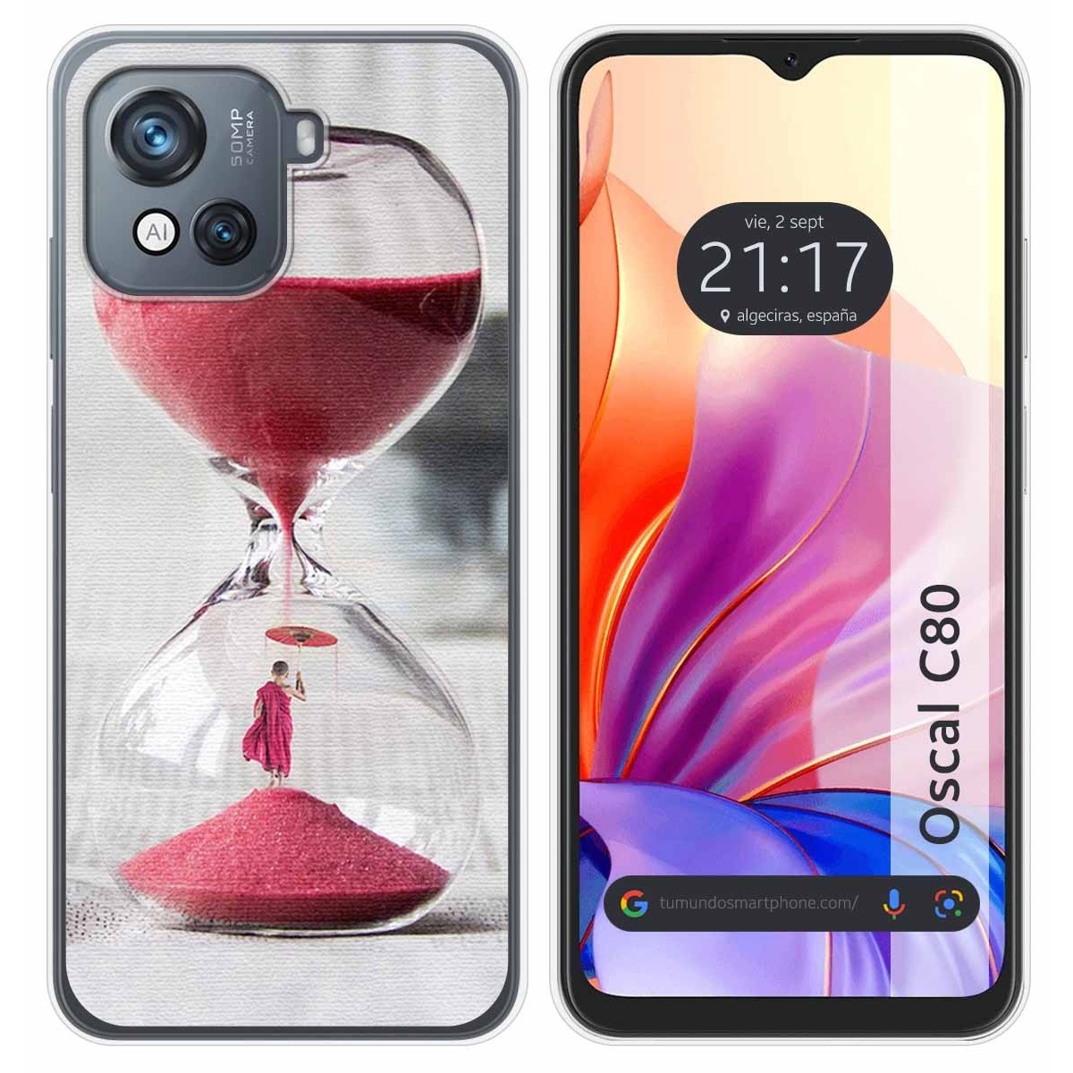 Funda Silicona para Blackview Oscal C80 diseño Reloj Dibujos