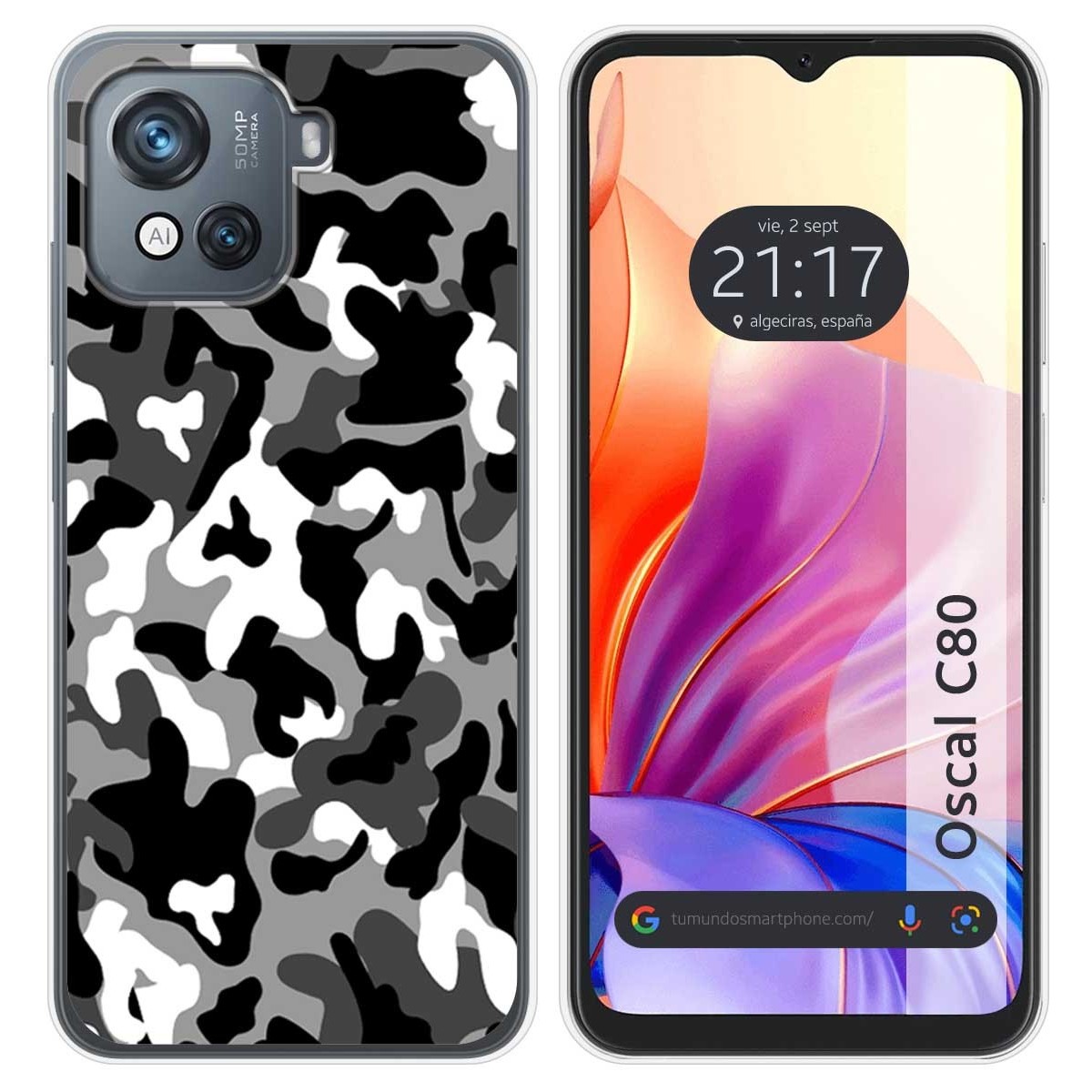 Funda Silicona para Blackview Oscal C80 diseño Snow Camuflaje Dibujos