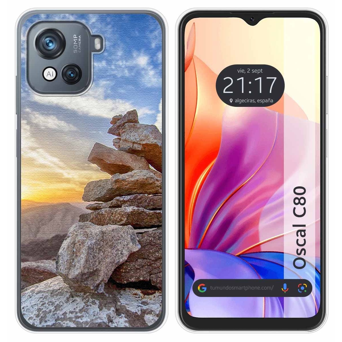 Funda Silicona para Blackview Oscal C80 diseño Sunset Dibujos