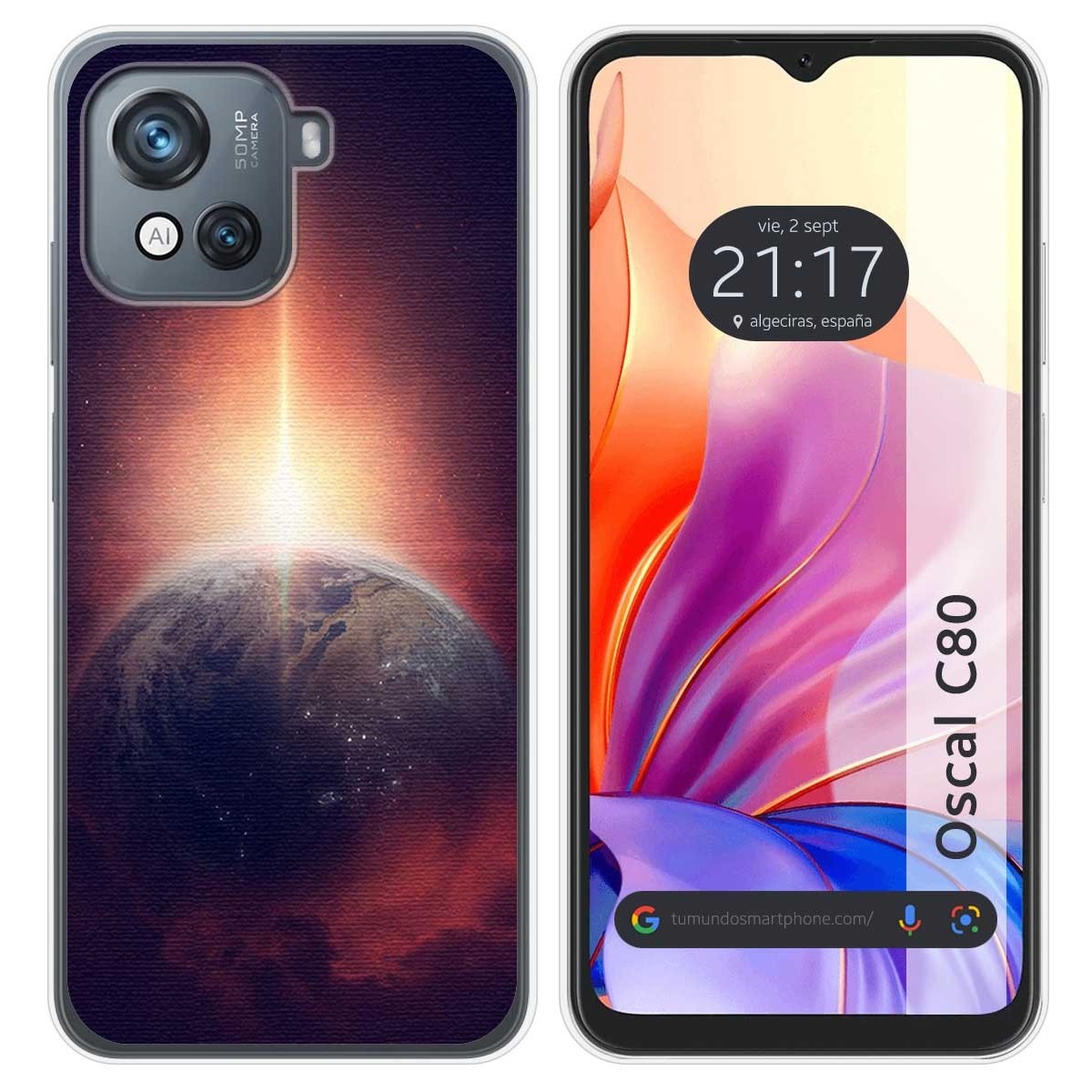 Funda Silicona para Blackview Oscal C80 diseño Tierra Dibujos