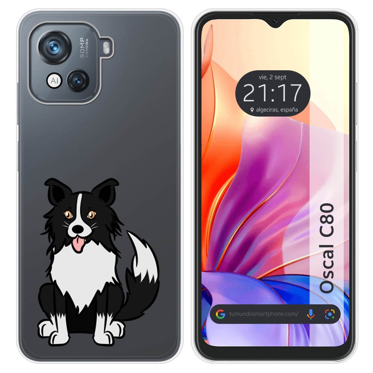Funda Silicona Transparente para Blackview Oscal C80 diseño Perros 01 Dibujos