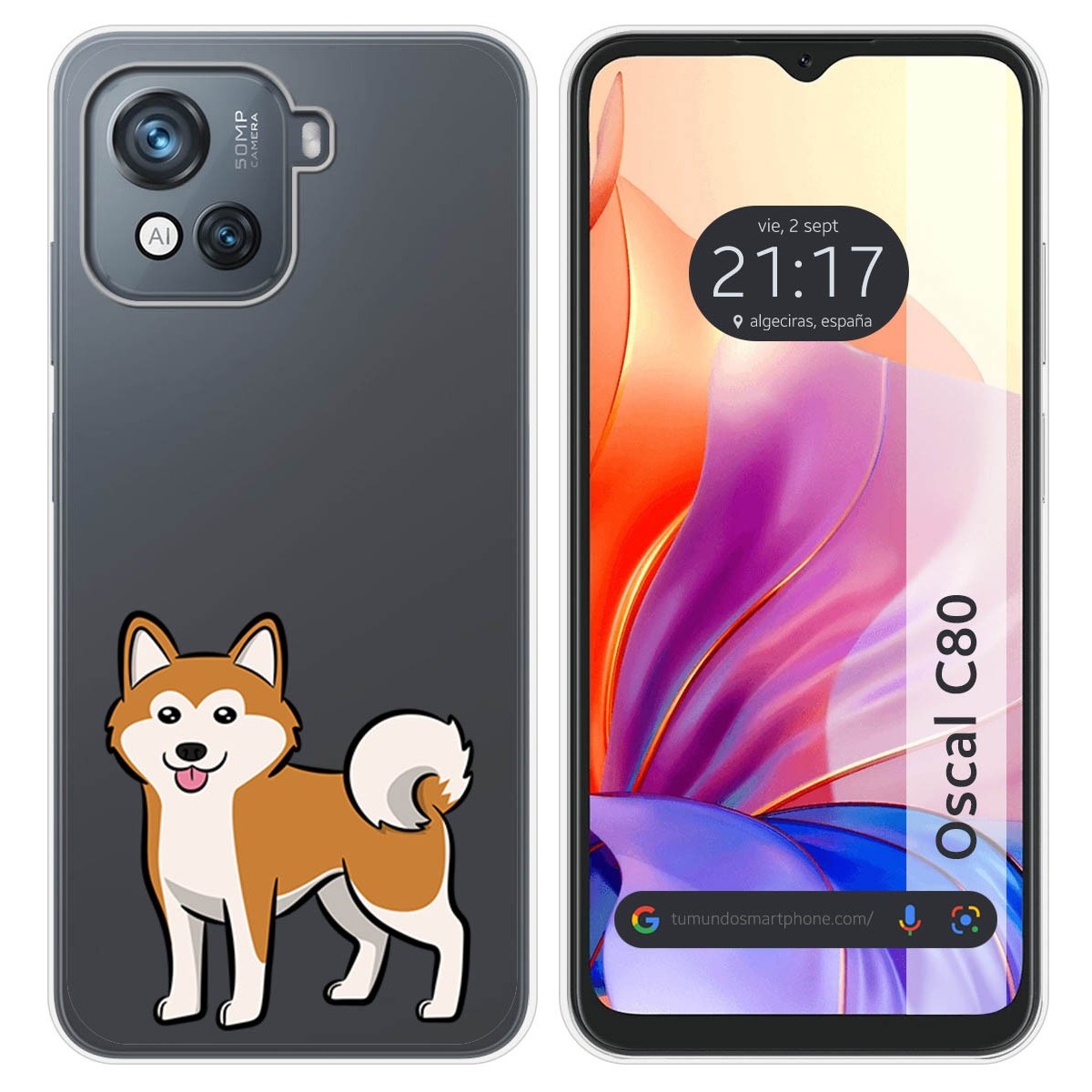 Funda Silicona Transparente para Blackview Oscal C80 diseño Perros 02 Dibujos