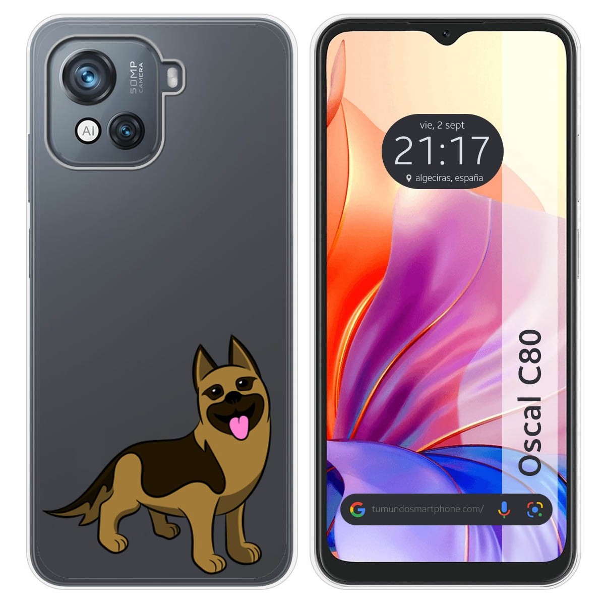 Funda Silicona Transparente para Blackview Oscal C80 diseño Perros 03 Dibujos