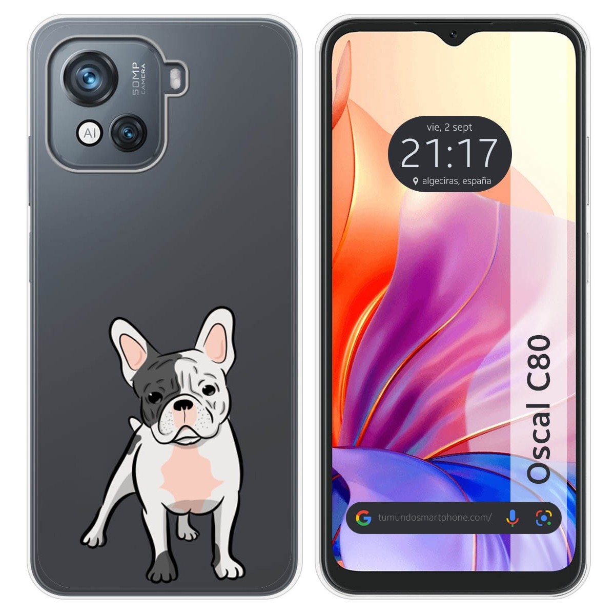Funda Silicona Transparente para Blackview Oscal C80 diseño Perros 06 Dibujos