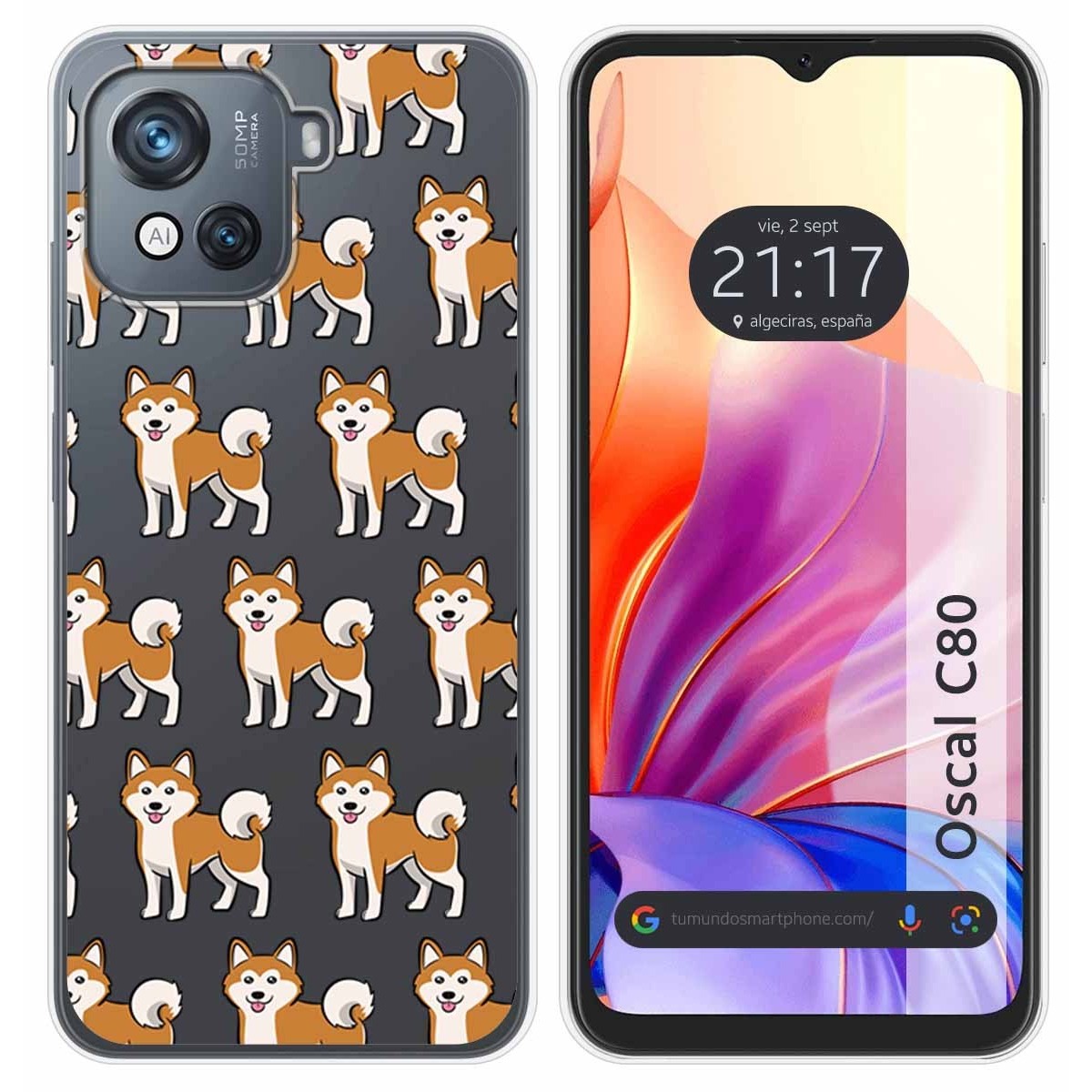 Funda Silicona Transparente para Blackview Oscal C80 diseño Perros 08 Dibujos