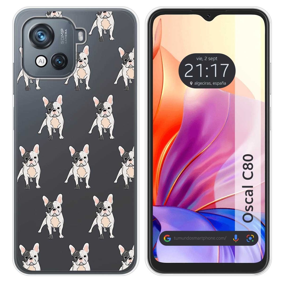 Funda Silicona Transparente para Blackview Oscal C80 diseño Perros 12 Dibujos