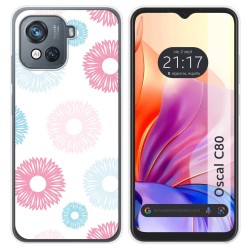 Funda Silicona Transparente para Blackview Oscal C80 diseño Flores 06 Dibujos