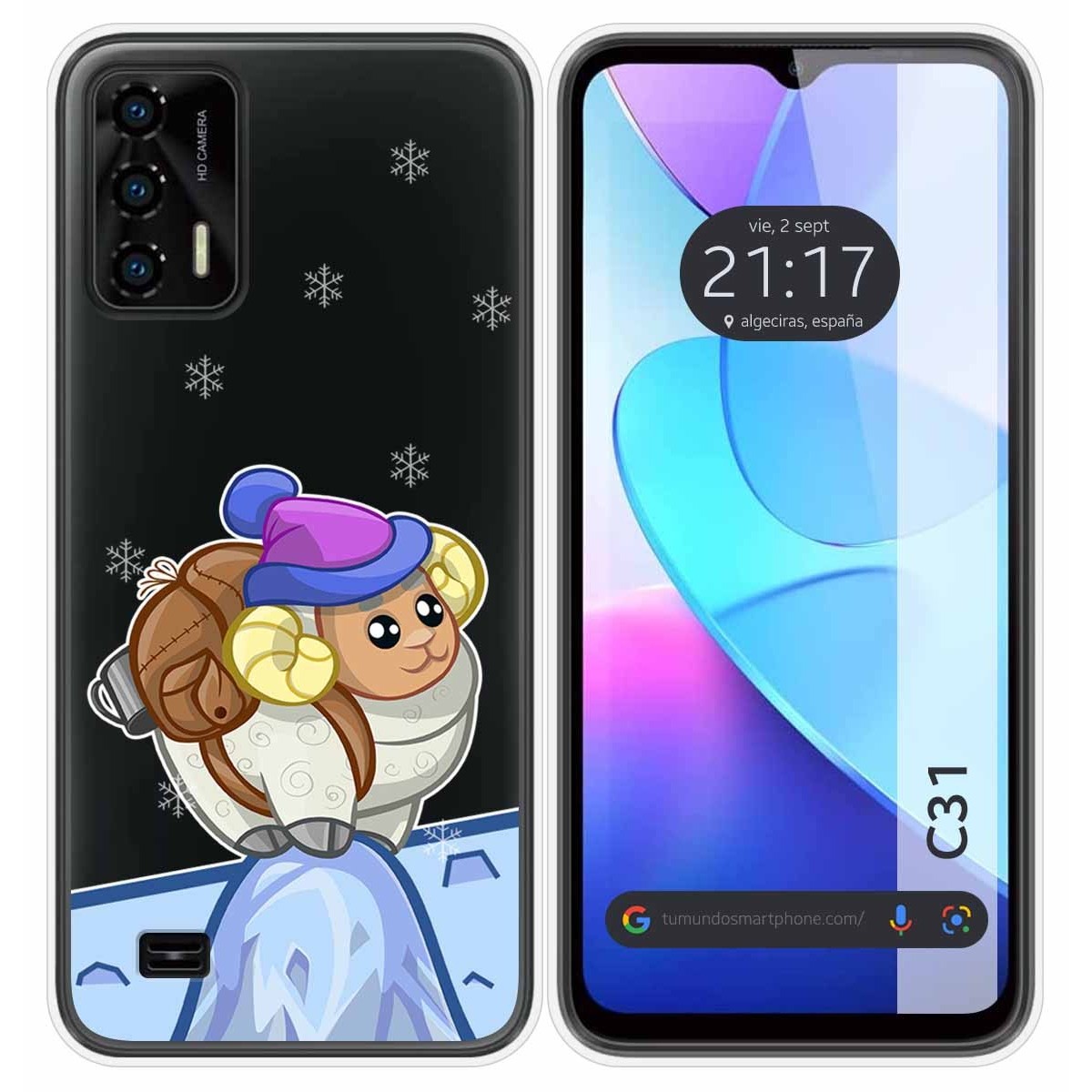 Funda Silicona Transparente para Oukitel C31 diseño Cabra Dibujos