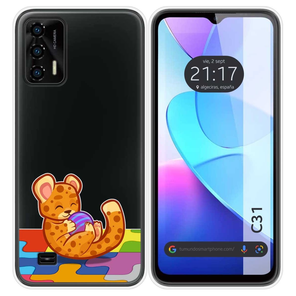 Funda Silicona Transparente para Oukitel C31 diseño Leopardo Dibujos