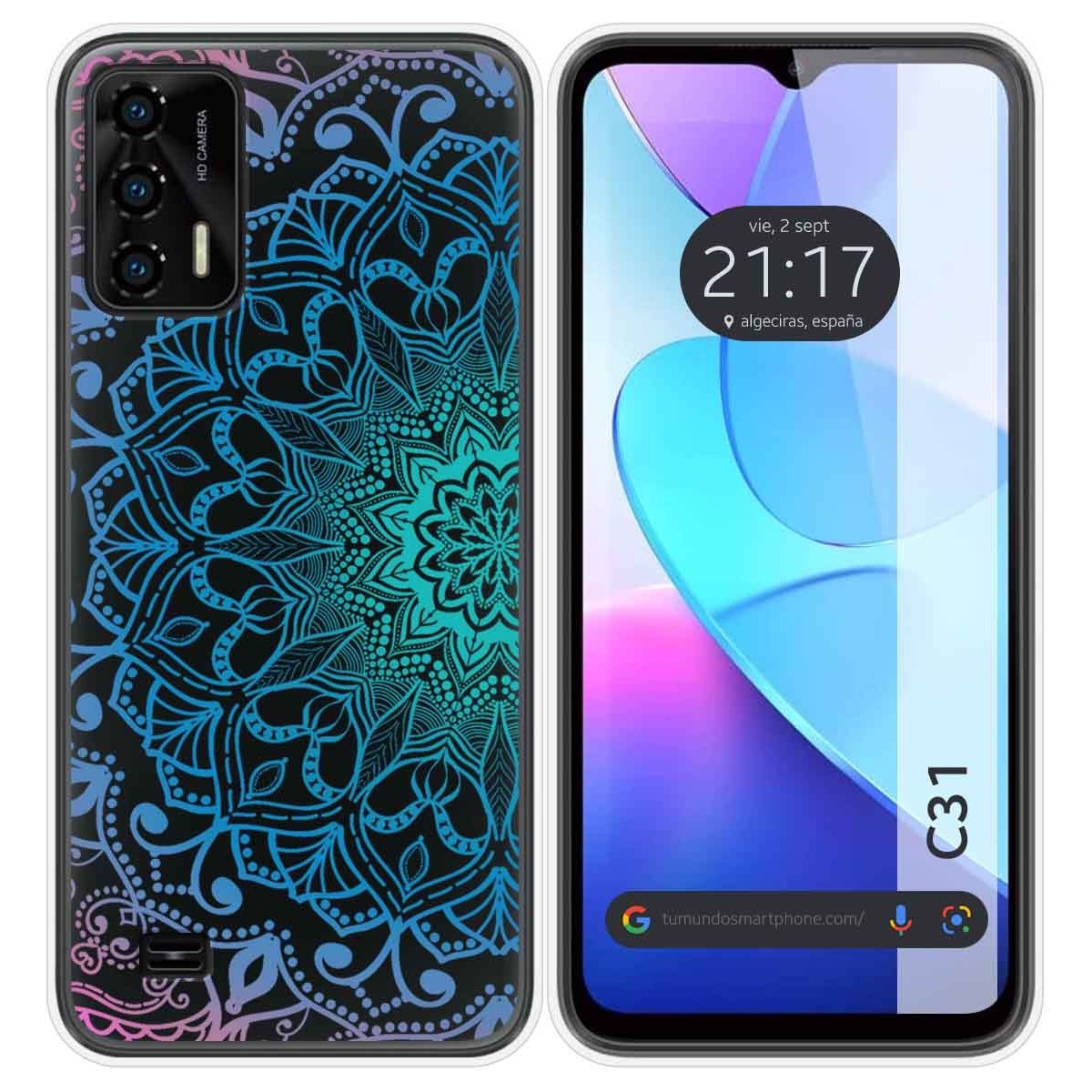 Funda Silicona Transparente para Oukitel C31 diseño Mandala Dibujos