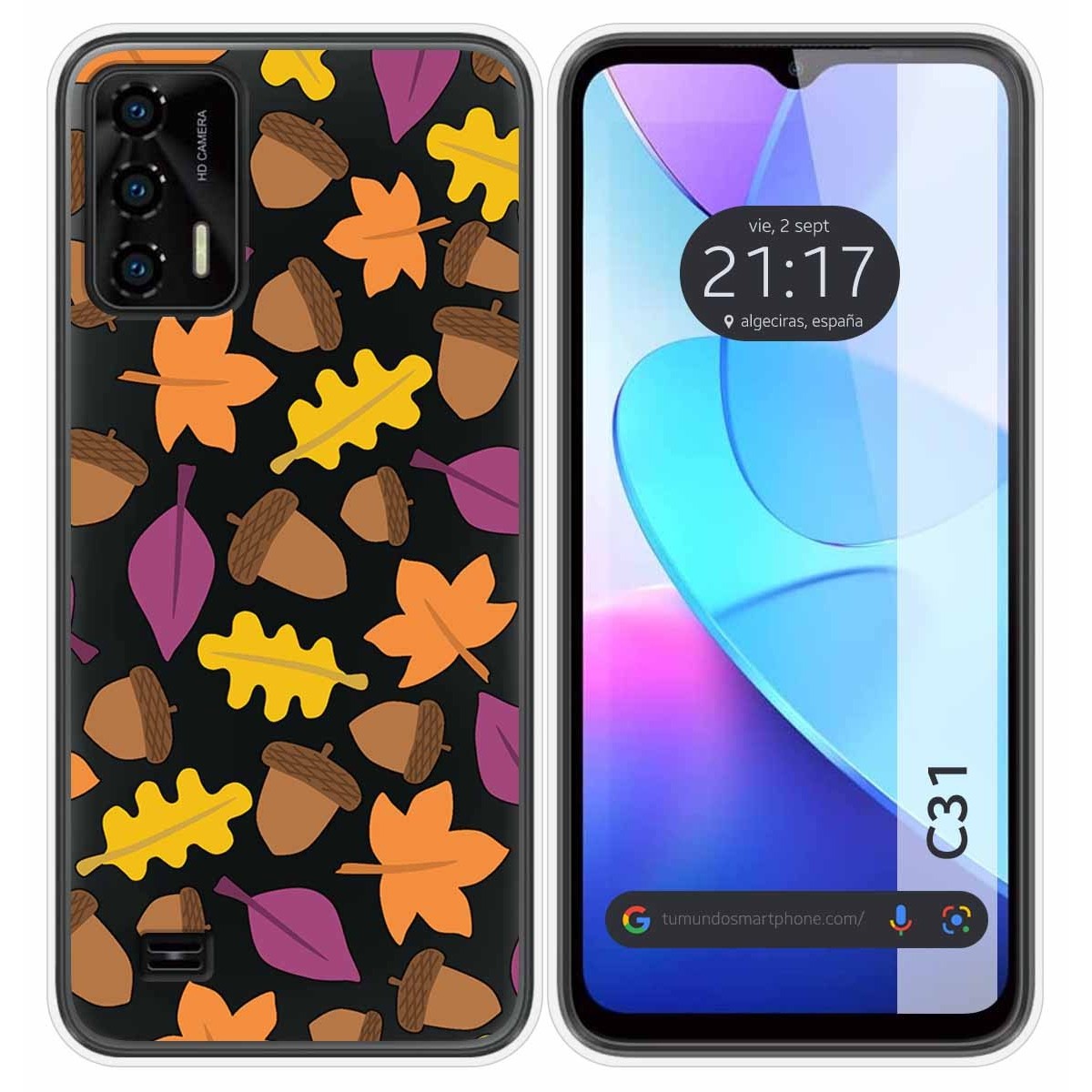 Funda Silicona Transparente para Oukitel C31 diseño Otoño Dibujos