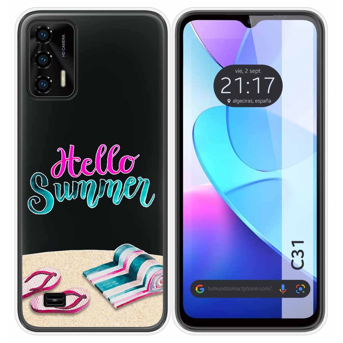 Funda Silicona Transparente para Oukitel C31 diseño Summer Dibujos