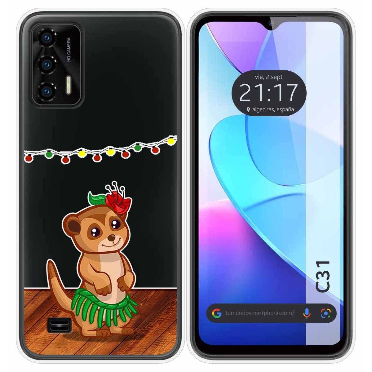 Funda Silicona Transparente para Oukitel C31 diseño Suricata Dibujos