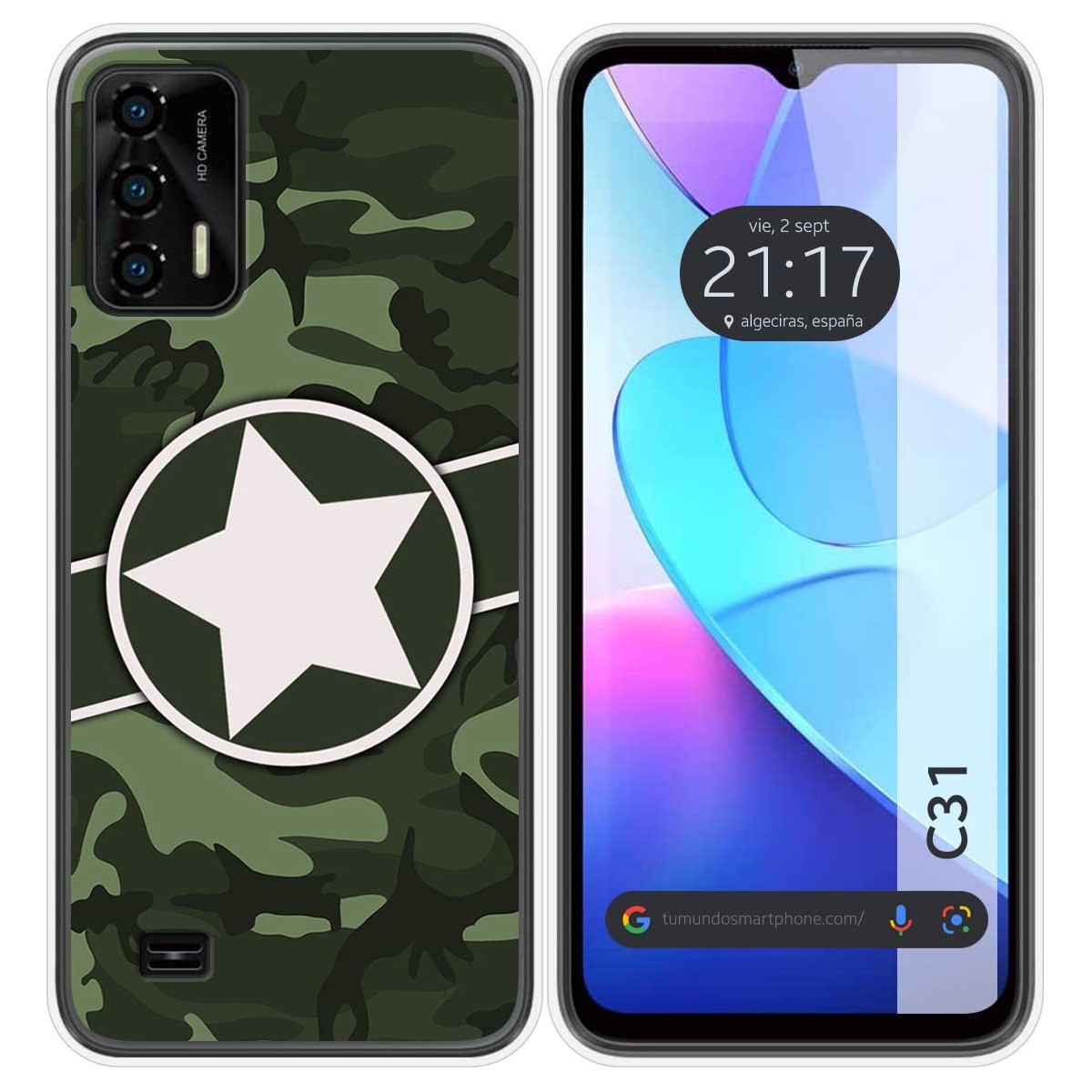 Funda Silicona para Oukitel C31 diseño Camuflaje 01 Dibujos