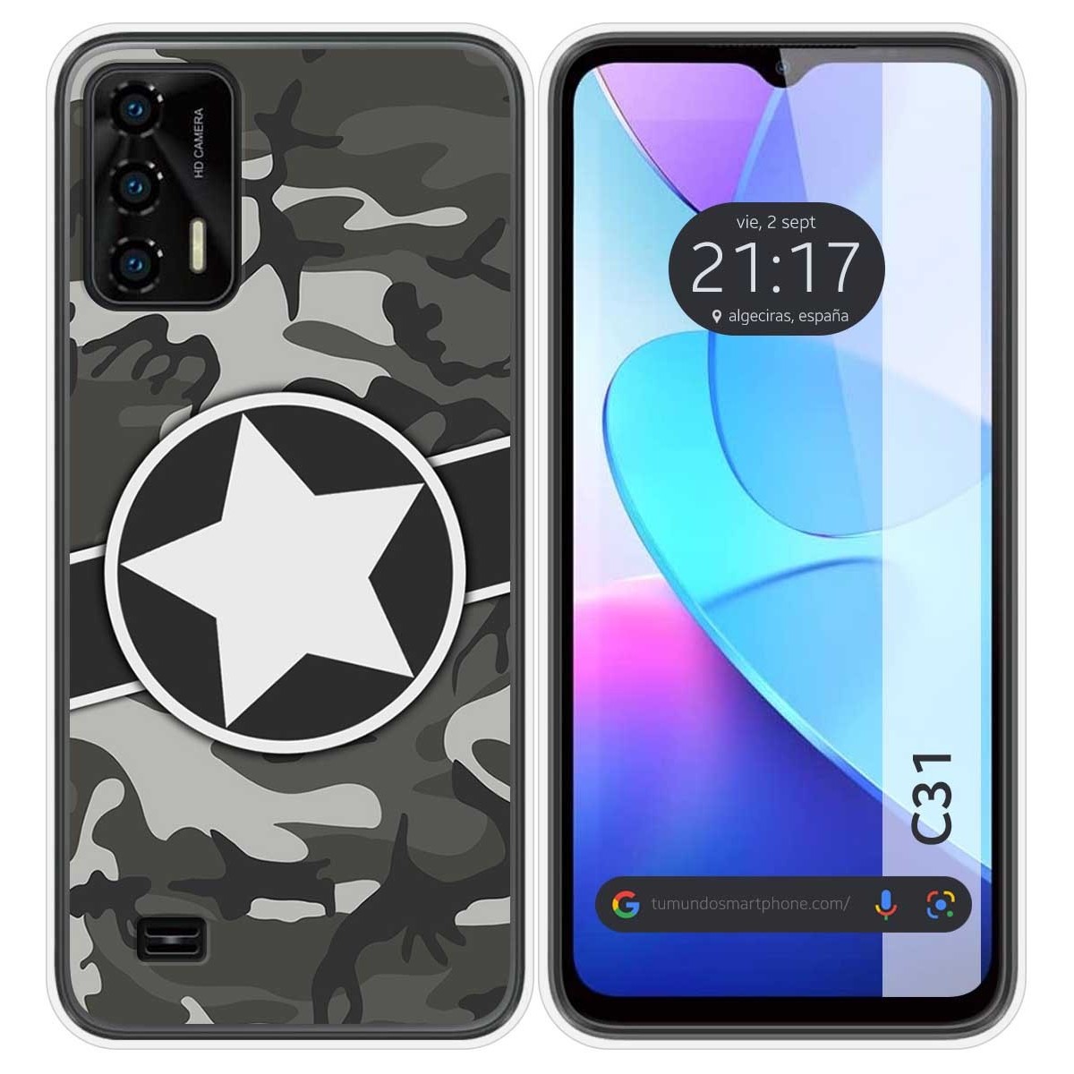 Funda Silicona para Oukitel C31 diseño Camuflaje 02 Dibujos