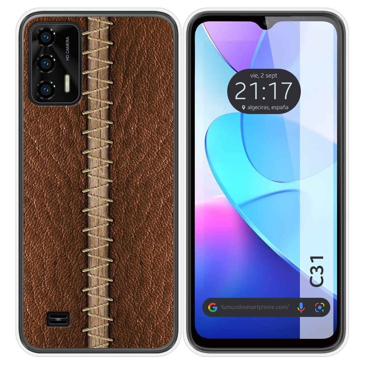 Funda Silicona para Oukitel C31 diseño Cuero 01 Dibujos