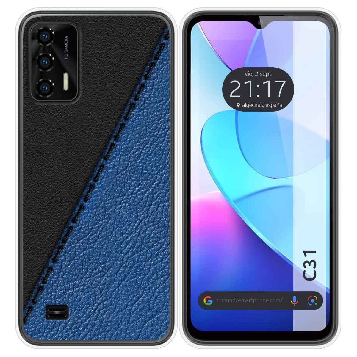 Funda Silicona para Oukitel C31 diseño Cuero 02 Dibujos